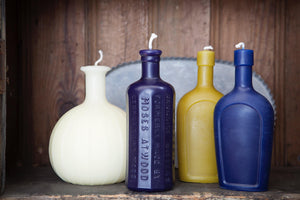 Greentree Home Candle, Bottles Unscented Handmade Beeswax Sculptural Candles