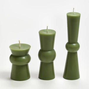 Greentree Home Candle, Josee Pillars Unscented Handmade Beeswax Sculptural Candles