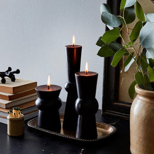 Greentree Home Candle, Josee Pillars Unscented Handmade Beeswax Sculptural Candles