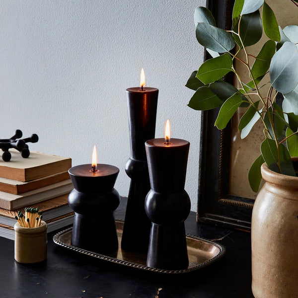 Greentree Home Candle, Josee Pillars Unscented Handmade Beeswax Sculptural Candles