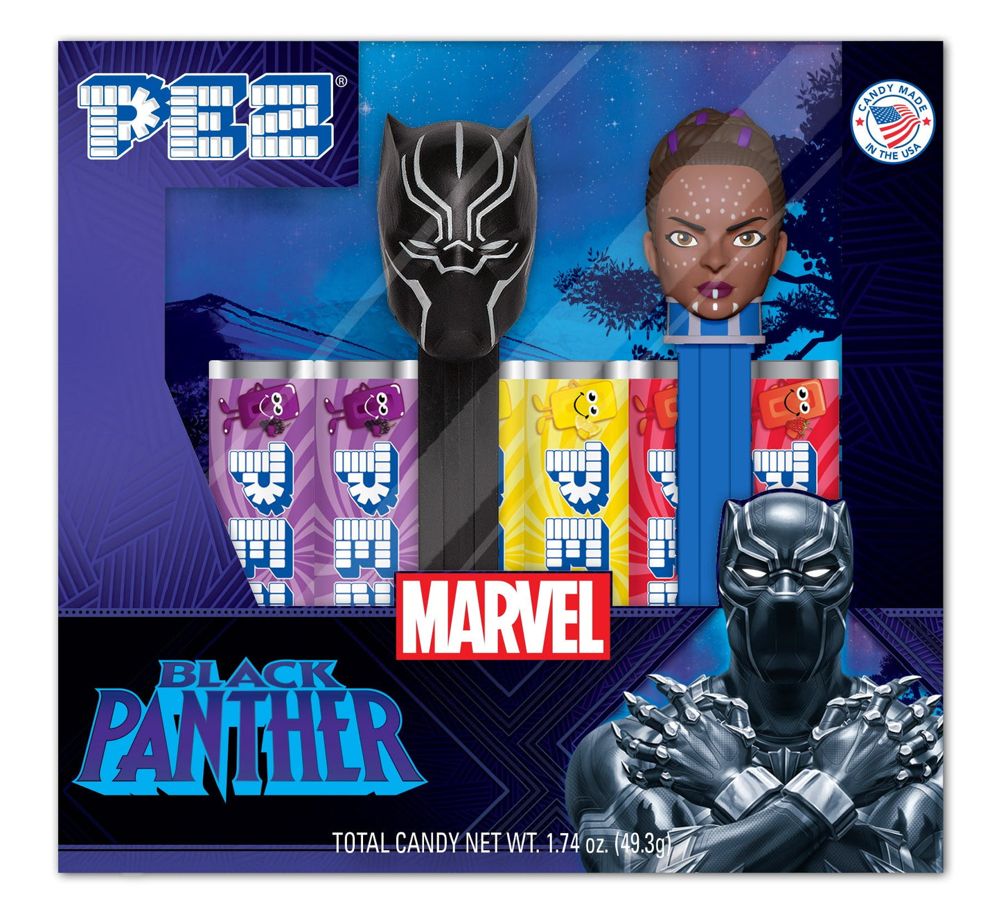 PEZ Candy Black Panther Gift Set (Includes 6 Candy Refills)