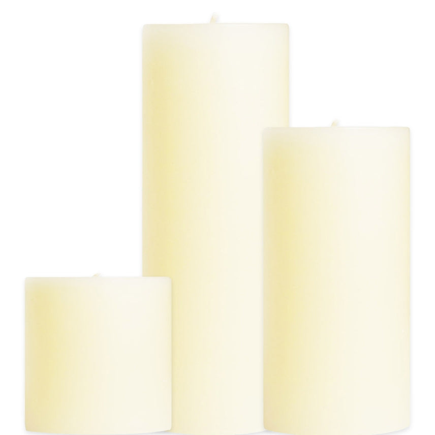 Unscented Pillar Candles, Shell White