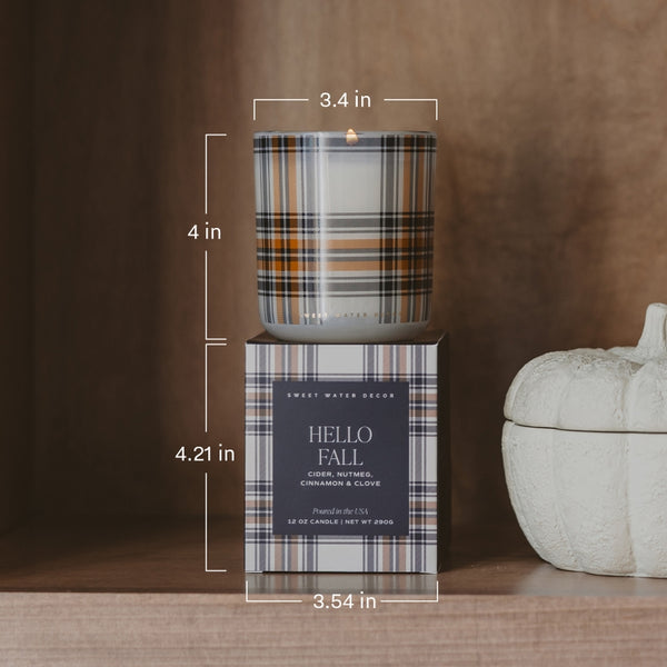 Sweet Water Decor Hello Fall 12 oz Boxed Soy Candle