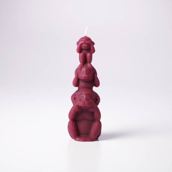 Greentree Home Candle, Wise Monkey Unscented Handmade Beeswax Sculptural Animal Candles