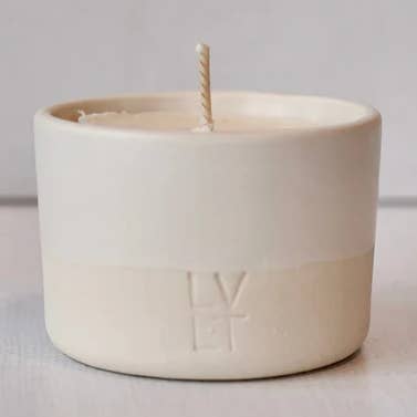 Salt Candle Vessel + Wax Candle Refill