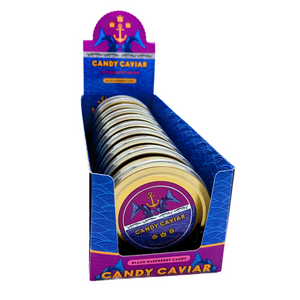 Candy Caviar Black Raspberry, Black Raspberry Candy, 1.5 Ounce Tin - 10 Count Display Box