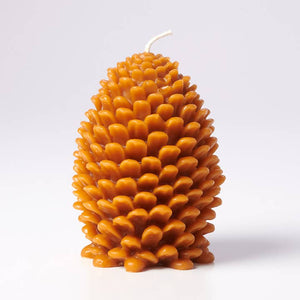 Greentree Home Candle, Jumbo Pine Cone Unscented Handmade Beeswax Sculptural Candles