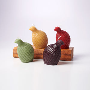 Greentree Home Candle, Partridge Bird Unscented Handmade Beeswax Sculptural Animal Candles
