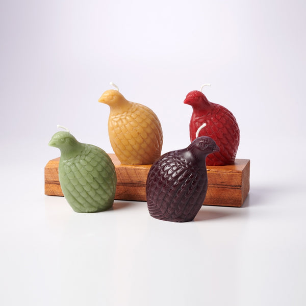 Greentree Home Candle, Partridge Bird Unscented Handmade Beeswax Sculptural Animal Candles