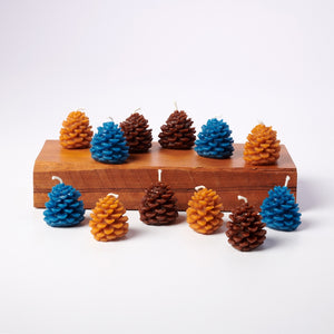 Greentree Home Candle, Wee Pine Cone Unscented Handmade Beeswax Sculptural Candles