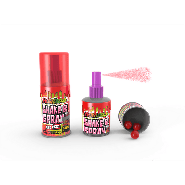Alberts Howlers Shake and Spray, Sour Spray with Crazy Sour Gumballs 2.03 Ounce - 12 Count Display Box