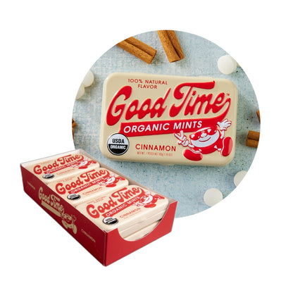 Good Time Organic Mints Candy, 1.41 Ounce (40g) Tin - 6 Count Display Tray