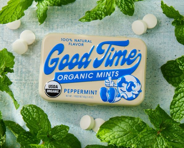 Good Time Organic Mints Candy, 1.41 Ounce (40g) Tin - 6 Count Display Tray