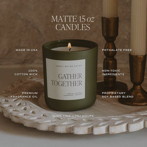 Snow Covered Pines Soy Candle - Olive Matte Jar - 15 oz