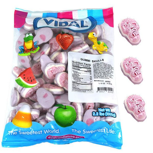 Vidal Halloween Gummy Skulls Jelly Candy, 2.2 Bulk Bag