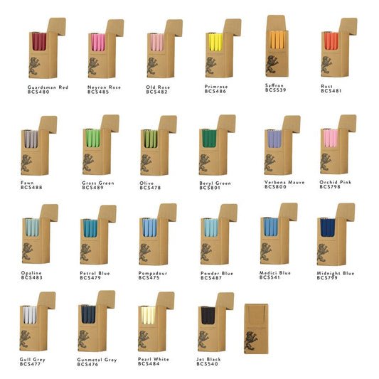 British Colour Standard Eco Dinner Candles, 25cm / 10'' H - 25 per pack