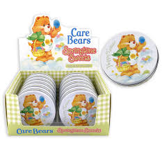 Care Bears Springtime Sweets Tin Bear Shaped Sour Green Apple Candies 1.5 Ounces Tin, 12 Count Display Box