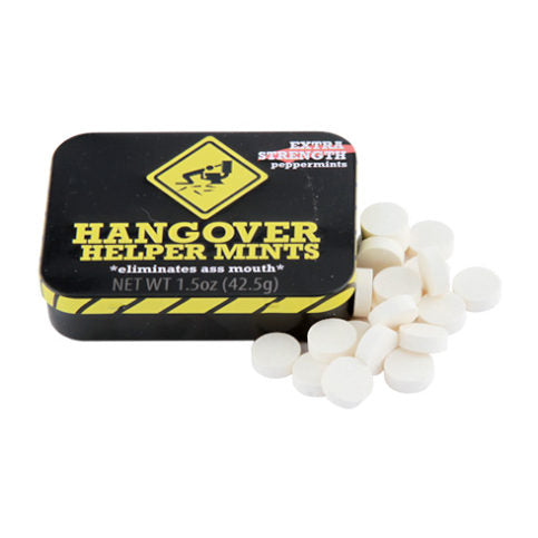 Hangover Helper Mints Extra Strong Peppermints, 1.5 Ounce Tin - 18 Count Display Box