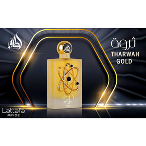 Lattafa Pride Tharwah Gold Eau de Parfum Spray Unisex Perfume, 100 ml