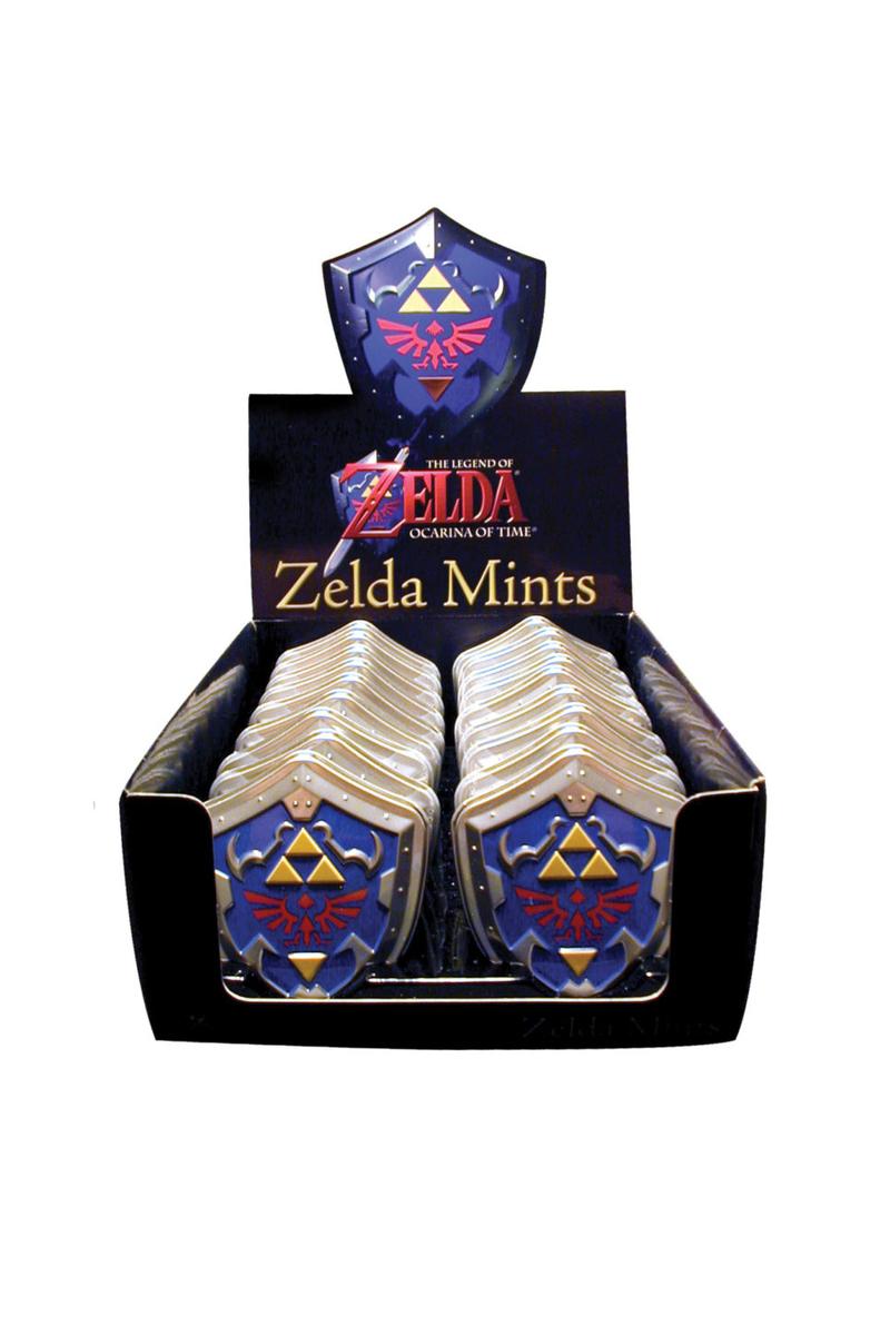 Nintendo Legend of Zelda Shield Shaped Mints, 0.7 Ounce Peppermint Candy in Collectible Tin - 18 Count Display Box