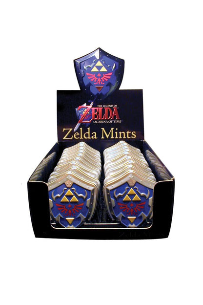 Nintendo Legend of Zelda Shield Shaped Mints, 0.7 Ounce Peppermint Candy in Collectible Tin - 18 Count Display Box