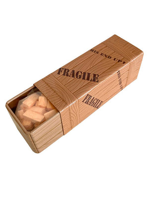 A Christmas Story FRA-GEE-LAY Wood Crate, Collectible Slider Tin Shaped filled with Leg Lamp Shaped Candies, 1.5 Ounce Tin - 12 Count Display Box
