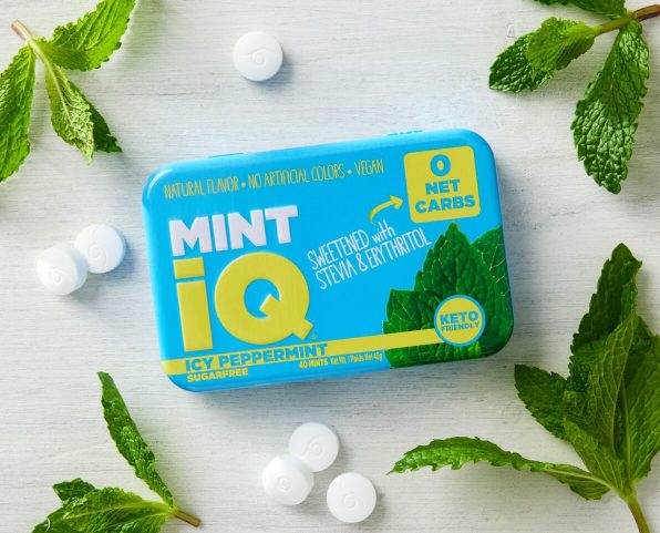 Mint IQ Sugar Free Mint Candy, 1.41 Ounce (40g) Tin - 6 Count Display Tray