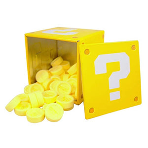 Nintendo Super Mario Bros., Question Mark Box Coin Candies, 1.2 Ounce Candy Tin - 12 Count Display Box