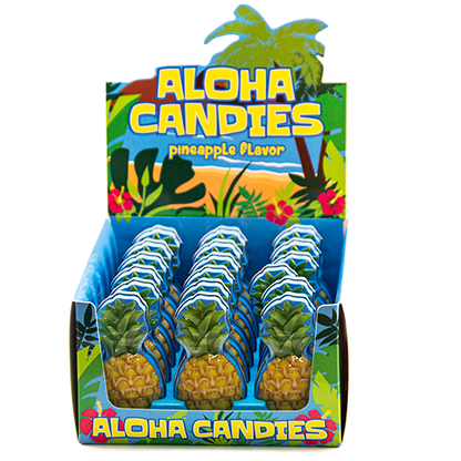 Aloha Pineapple Candies, 0.7 Ounce Candy Tin - 18 Count Display Box