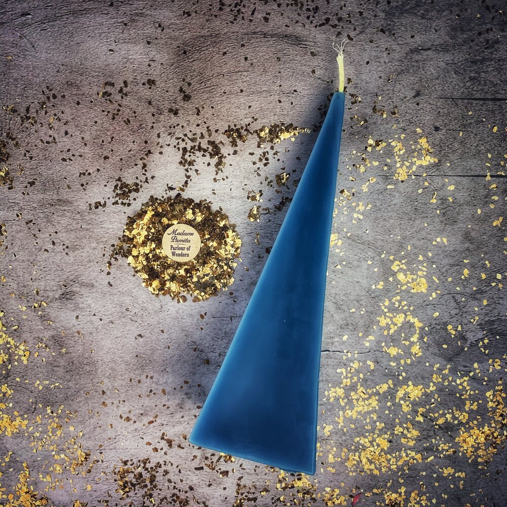 Beeswax Pyramid Spell Candle - Long-Lasting Success & Stability Magic