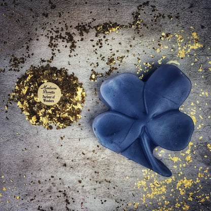 Beeswax Lucky Four Leaf Clover Spell Candle - Good Fortune & Lucky Breaks Magic