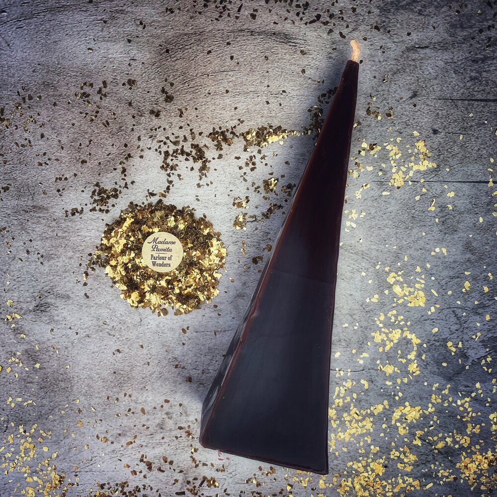 Beeswax Pyramid Spell Candle - Long-Lasting Success & Stability Magic