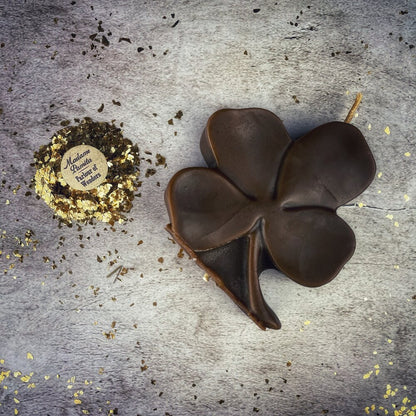 Beeswax Lucky Four Leaf Clover Spell Candle - Good Fortune & Lucky Breaks Magic