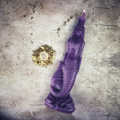 Beeswax Mermaid Magic Spell Candle - Love, Beauty & Water Goddess Magic