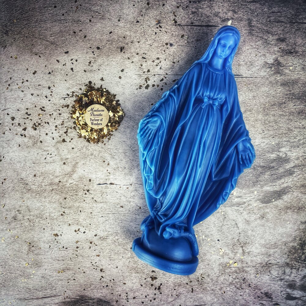 Beeswax Queen of Heaven Spell Candle - Divine Protection & Unconditional Love Magic