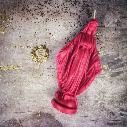 Beeswax Queen of Heaven Spell Candle - Divine Protection & Unconditional Love Magic