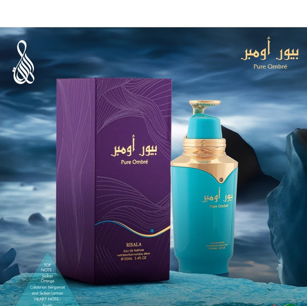 Risala Pure Ombre Eau de Parfum Unisex Perfume, 100 ml
