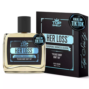 Top Shelf Her Loss Eau de Cologne 100ml For Men Spicy Woody Amber Scent Long Lasting Daily Dating Perfume Natural Spray