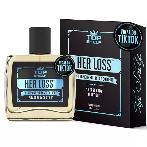 Top Shelf Her Loss Eau de Cologne 100ml For Men Spicy Woody Amber Scent Long Lasting Daily Dating Perfume Natural Spray