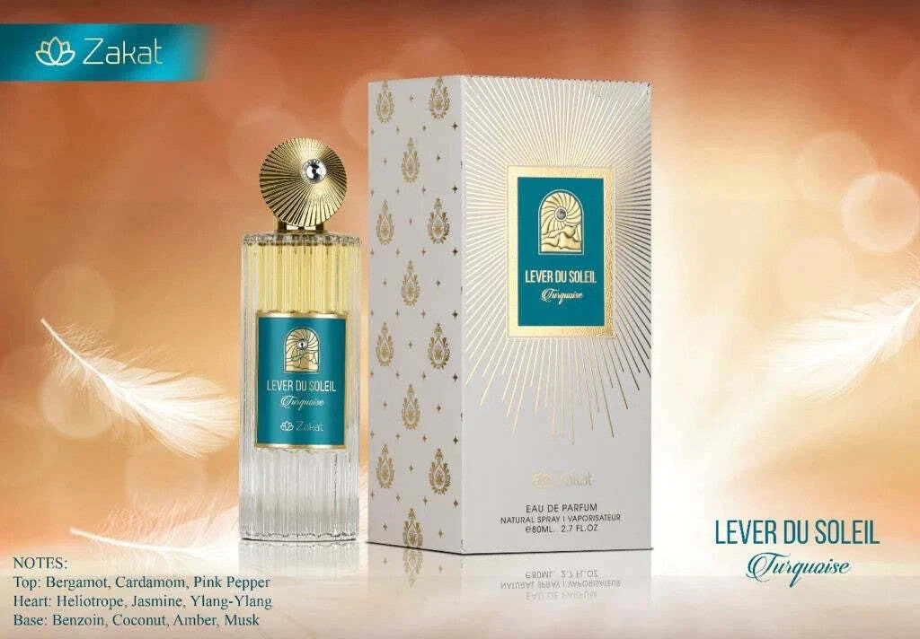 Zakat Lever Du Soleil Turquoise Eau de Parfum Unisex Perfume, 80 ml