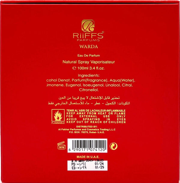 Riiffs Warda Eau de Parfum Perfume for Women, 100 ml
