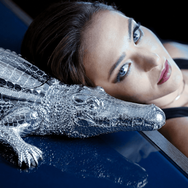 Silver Grand Alligator Candle