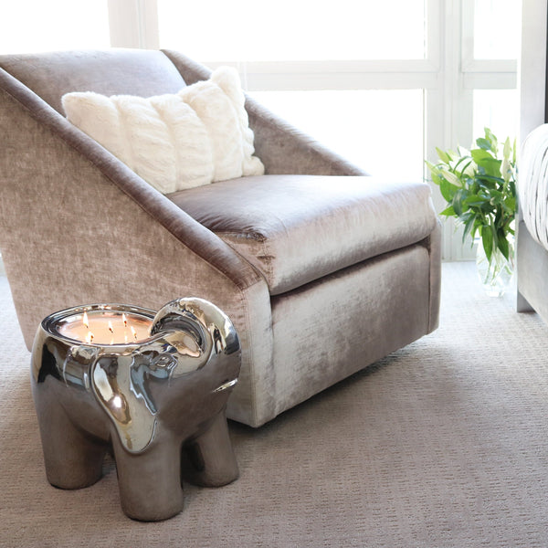 Silver Grand Elephant Candle