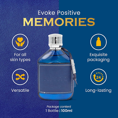 DUMONT NITRO blue POUR HOMME EAU DE PARFUM 100ml Men's Woody Fragrance