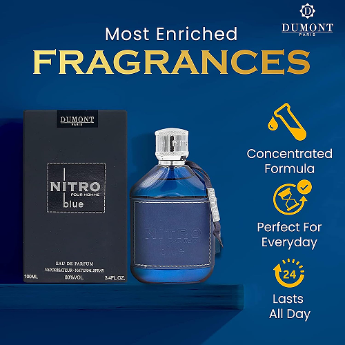 DUMONT NITRO blue POUR HOMME EAU DE PARFUM 100ml Men's Woody Fragrance
