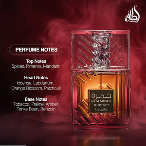 Lattafa KHAMRAH DUKHAN EAU DE PARFUM 100ml Men's and Women's Fragrance