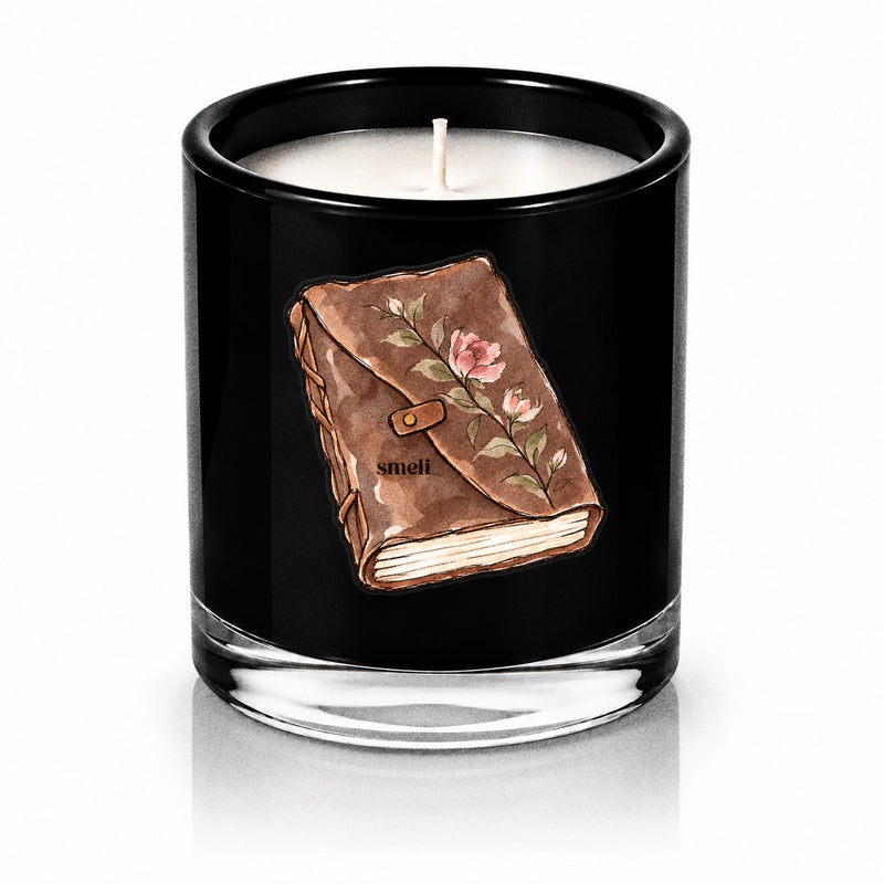 Smeli 9 Ounce Soy Wax Candle, Rosewritten Candle