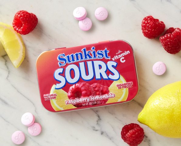 Sunkist Sours Sugar Free Candy, 1.76 Ounce (50g) Tin - 6 Count Display Tray