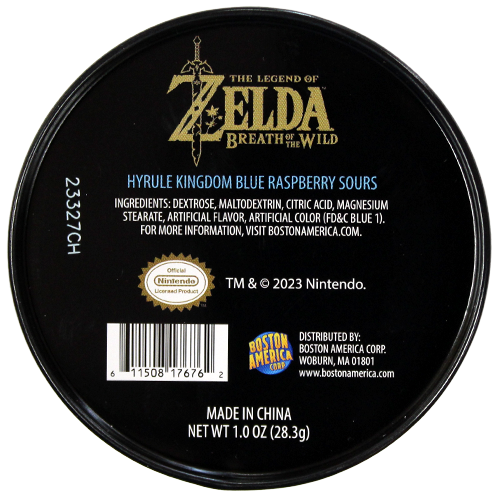 The Legend of Zelda Hyrule Kingdom, 1.2 Ounce Sour Blue Raspberry Candy in Collectible Tin - 12 Count Display Box