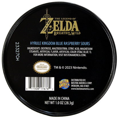 The Legend of Zelda Hyrule Kingdom, 1.2 Ounce Sour Blue Raspberry Candy in Collectible Tin - 12 Count Display Box